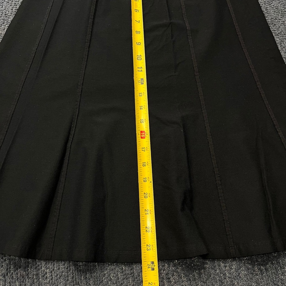 Eileen Fisher Womens Black Viscose Blend Paneled Flare Pull On Midi Skirt Size M - Picture 5 of 5